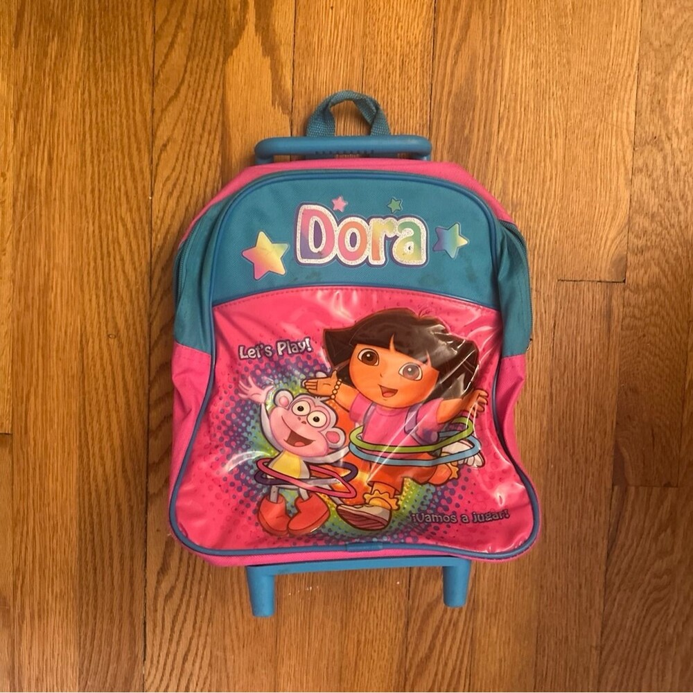 Y2K Vintage Dora the Explorer Rolling Backpack Bookbag